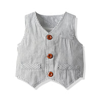 Load image into Gallery viewer, 3 Pieces Set Baby Kid Boys Birthday Party Solid Color Bow Shirts And Striped Checked Vests Waistcoats And Pants Wholesale 23041127
