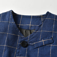 Load image into Gallery viewer, 3 Pieces Set Baby Kid Boys Birthday Party Solid Color Bow Shirts And Striped Checked Vests Waistcoats And Pants Wholesale 23041127
