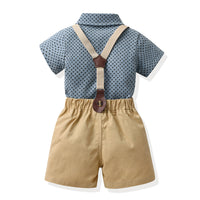 Load image into Gallery viewer, 2 Pieces Set Baby Kid Boys Bow Print Shirts And Solid Color Shorts Suits Wholesale 230411272
