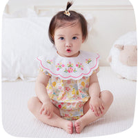 Load image into Gallery viewer, Baby Girls Flower Embroidered Print Rompers Wholesale 230411279
