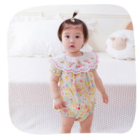 Load image into Gallery viewer, Baby Girls Flower Embroidered Print Rompers Wholesale 230411279
