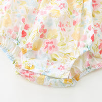 Load image into Gallery viewer, Baby Girls Flower Embroidered Print Rompers Wholesale 230411279

