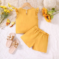 Load image into Gallery viewer, 2 Pieces Set Kid Girls Solid Color Tank Tops And Shorts Wholesale 230411287
