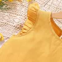 Load image into Gallery viewer, 2 Pieces Set Kid Girls Solid Color Tank Tops And Shorts Wholesale 230411287
