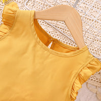Load image into Gallery viewer, 2 Pieces Set Kid Girls Solid Color Tank Tops And Shorts Wholesale 230411287
