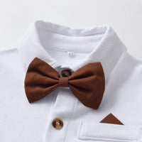 Load image into Gallery viewer, 2 Pieces Set Baby Boys Solid Color Bow Rompers And Jumpsuits Wholesale 230411299
