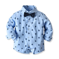 Load image into Gallery viewer, 3 Pieces Set Baby Kid Boys Birthday Party Bow Print Shirts And Solid Color Vests Waistcoats And Pants Wholesale 23041130
