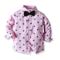 Load image into Gallery viewer, 3 Pieces Set Baby Kid Boys Birthday Party Bow Print Shirts And Solid Color Vests Waistcoats And Pants Wholesale 23041130
