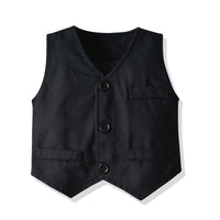Load image into Gallery viewer, 3 Pieces Set Baby Kid Boys Birthday Party Bow Print Shirts And Solid Color Vests Waistcoats And Pants Wholesale 23041130
