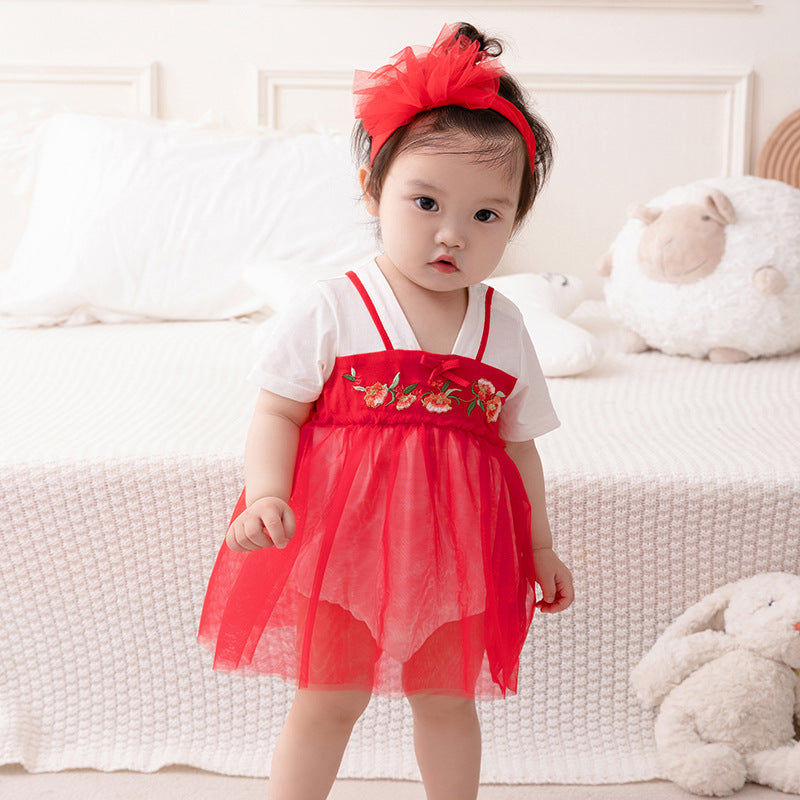 Baby Girls Embroidered Rompers Wholesale 230411311