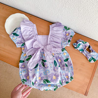 Load image into Gallery viewer, Baby Girls Flower Print Rompers Wholesale 230411313

