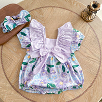 Load image into Gallery viewer, Baby Girls Flower Print Rompers Wholesale 230411313
