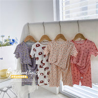 Load image into Gallery viewer, 2 Pieces Set Baby Kid Girls Flower Print T-Shirts And Pants Wholesale 230411318
