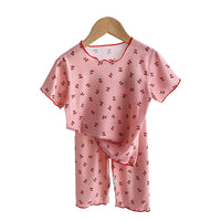 Load image into Gallery viewer, 2 Pieces Set Baby Kid Girls Flower Print T-Shirts And Pants Wholesale 230411318
