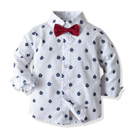 Load image into Gallery viewer, 3 Pieces Set Baby Kid Boys Birthday Bow Print Shirts And Solid Color Vests Waistcoats And Pants Wholesale 23041132
