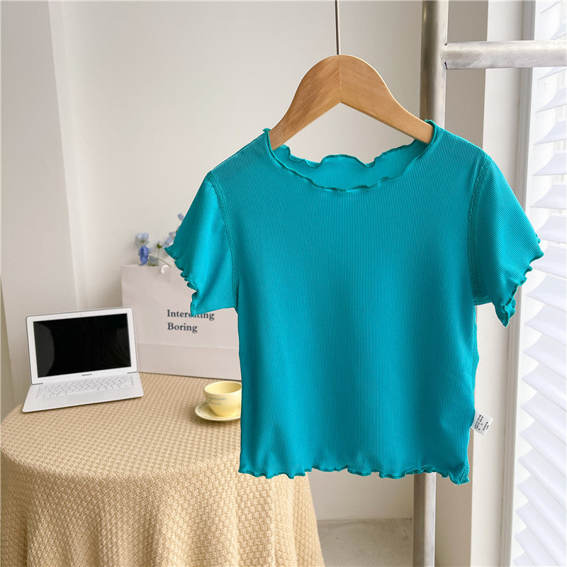 Baby Kid Girls Solid Color T-Shirts Wholesale 230411325