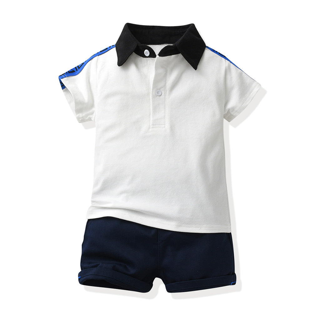 2 Pieces Set Baby Kid Boys Solid Color T-Shirts And Shorts Wholesale 230411346