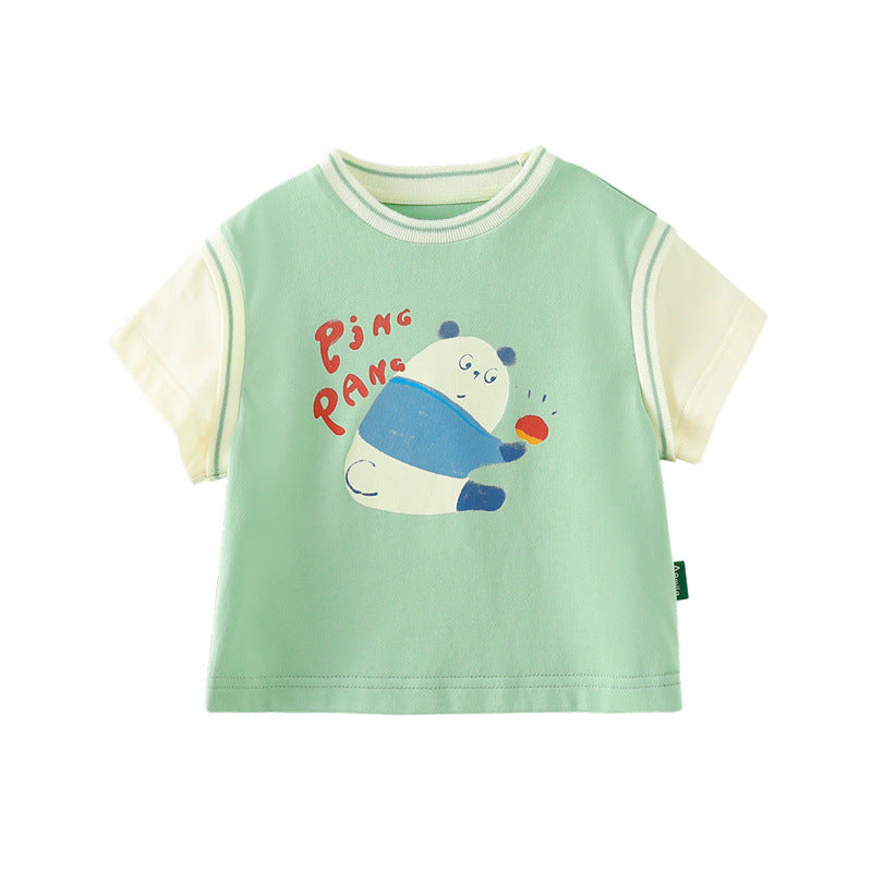 Baby Kid Boys Cartoon Print T-Shirts Wholesale 230411358
