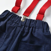 Load image into Gallery viewer, 2 Pieces Set Baby Kid Boys Birthday Solid Color Bow Shirts And Jumpsuits Wholesale 23041136
