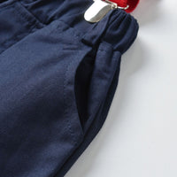 Load image into Gallery viewer, 2 Pieces Set Baby Kid Boys Birthday Solid Color Bow Shirts And Jumpsuits Wholesale 23041136
