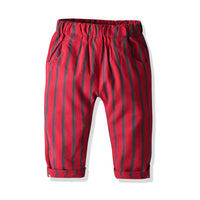 Load image into Gallery viewer, 3 Pieces Set Baby Kid Boys Birthday Party Solid Color Bow Shirts And Striped Vests Waistcoats And Pants Wholesale 23041137
