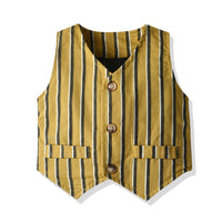 Load image into Gallery viewer, 3 Pieces Set Baby Kid Boys Birthday Party Solid Color Bow Shirts And Striped Vests Waistcoats And Pants Wholesale 23041137
