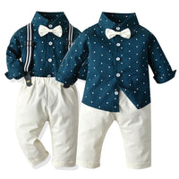 Load image into Gallery viewer, 2 Pieces Set Baby Kid Boys Birthday Star Print Shirts And Solid Color Pants Wholesale 23041138
