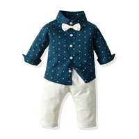 Load image into Gallery viewer, 2 Pieces Set Baby Kid Boys Birthday Star Print Shirts And Solid Color Pants Wholesale 23041138
