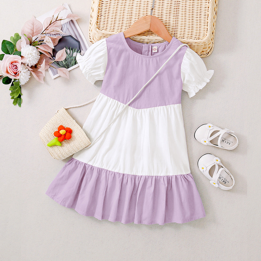 Baby Kid Girls Color-blocking Dresses Wholesale 230411383