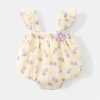 Load image into Gallery viewer, Baby Girls Flower Print Rompers Wholesale 230411391
