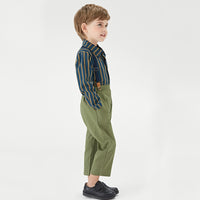 Load image into Gallery viewer, 2 Pieces Set Baby Kid Boys Striped Bow Shirts And Solid Color Jumpsuits Wholesale 23041140
