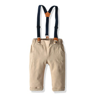 Load image into Gallery viewer, 2 Pieces Set Baby Kid Boys Striped Bow Shirts And Solid Color Jumpsuits Wholesale 23041140
