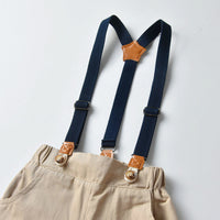 Load image into Gallery viewer, 2 Pieces Set Baby Kid Boys Striped Bow Shirts And Solid Color Jumpsuits Wholesale 23041140
