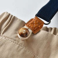 Load image into Gallery viewer, 2 Pieces Set Baby Kid Boys Striped Bow Shirts And Solid Color Jumpsuits Wholesale 23041140
