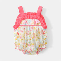 Load image into Gallery viewer, Baby Girls Flower Print Rompers Wholesale 230411400
