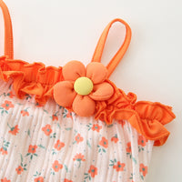 Load image into Gallery viewer, Baby Girls Flower Print Rompers Wholesale 230411406
