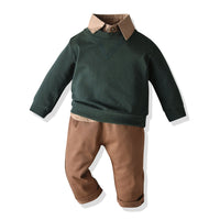 Load image into Gallery viewer, 3 Pieces Set Baby Kid Boys Solid Color Shirts And Tops And Pants Wholesale 23041141
