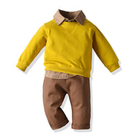 Load image into Gallery viewer, 3 Pieces Set Baby Kid Boys Solid Color Shirts And Tops And Pants Wholesale 23041141
