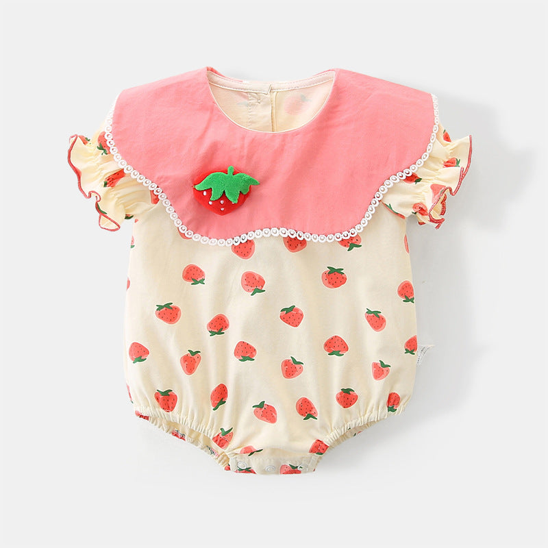 Baby Girls Fruit Print Rompers Wholesale 230411410