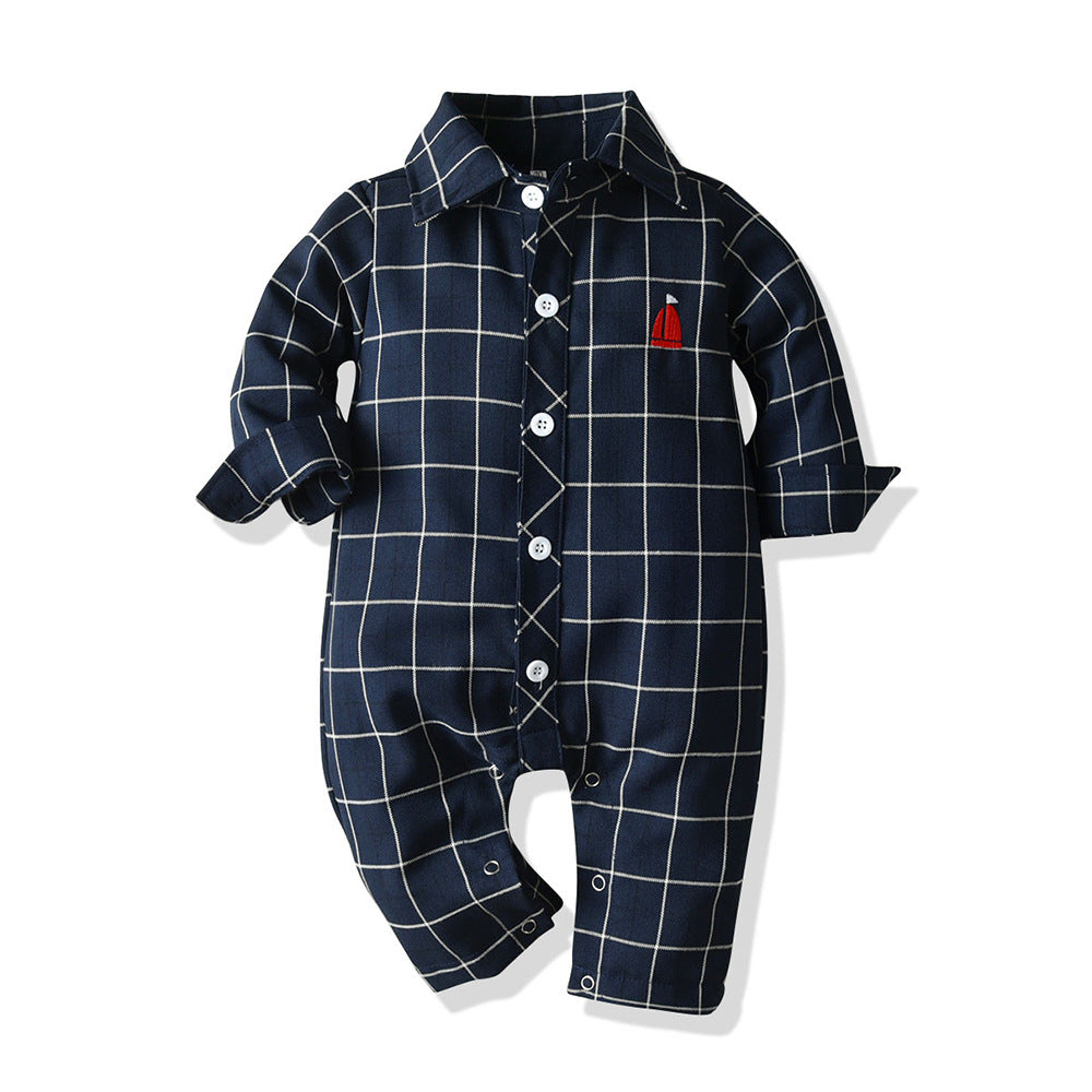 Baby Kid Boys Checked Jumpsuits Wholesale 23041143
