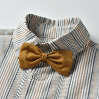 Load image into Gallery viewer, 2 Pieces Set Baby Kid Big Kid Boys Birthday Party Bow Shirts And Color-blocking Jumpsuits Wholesale 23041145
