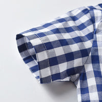 Load image into Gallery viewer, 2 Pieces Set Baby Kid Boys Checked Bow Shirts And Solid Color Shorts Wholesale 23041150

