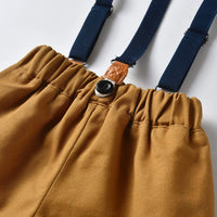 Load image into Gallery viewer, 2 Pieces Set Baby Kid Boys Checked Bow Shirts And Solid Color Shorts Wholesale 23041150
