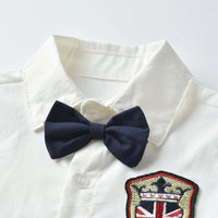 Load image into Gallery viewer, 2 Pieces Set Baby Kid Boys Birthday Party Bow Shirts And Solid Color Shorts Wholesale 23041151
