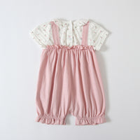Load image into Gallery viewer, Baby Girls Color-blocking Flower Print Rompers Wholesale 23041154
