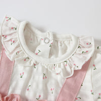 Load image into Gallery viewer, Baby Girls Color-blocking Flower Print Rompers Wholesale 23041154
