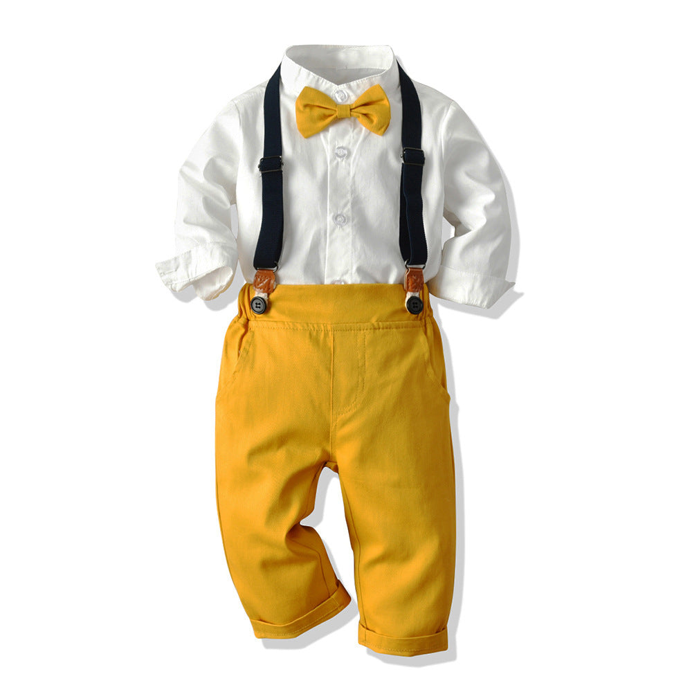 2 Pieces Set Baby Kid Boys Solid Color Shirts And Jumpsuits Wholesale 23041156