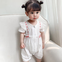 Load image into Gallery viewer, Baby Girls Bow Lace Rompers Wholesale 23041157
