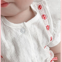 Load image into Gallery viewer, Baby Girls Bow Lace Rompers Wholesale 23041157
