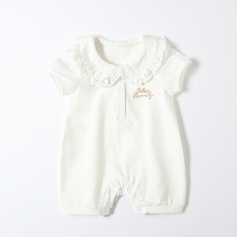 Baby Girls Letters Embroidered Rompers Wholesale 23041158